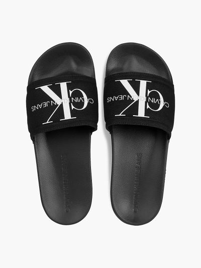Calvin Klein Cipők HU934280 | Calvin Klein Canvas Férfi Papucs Fekete
